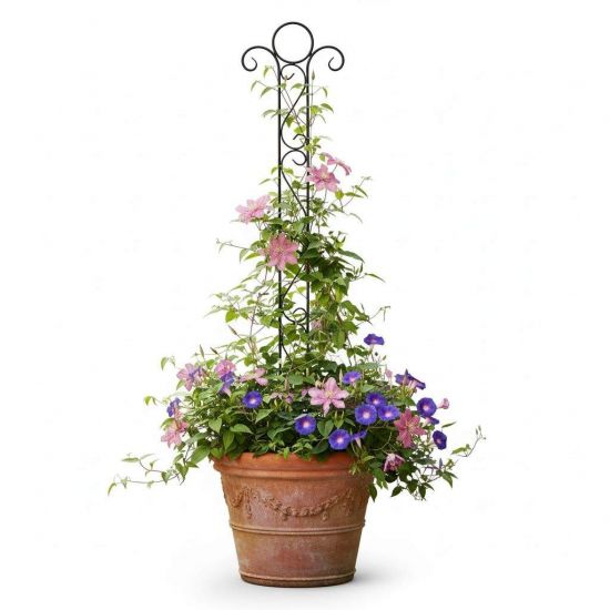 DanDiBo Plant Support Trellis Metal 135 cm Ground Spike Classic Garden Stake Climbing Support Plant Holder Trellis Column Garden Flower Stake