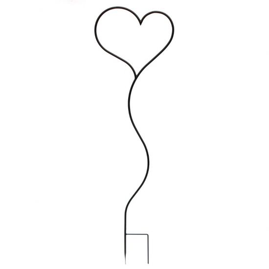DanDiBo Rankhilfe Kletterhilfe Metall 150 cm Bodenstecker Herz Gartenstecker Rankgitter Kletterpflanzen Blumenhalter Ranksäule Garten Blumen Herzstecker