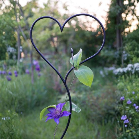 DanDiBo Plant Support Climbing Trellis Metal 150 cm Ground Spike Heart Garden Stake Trellis Climbing Plants Flower Holder Garden Heart Stake