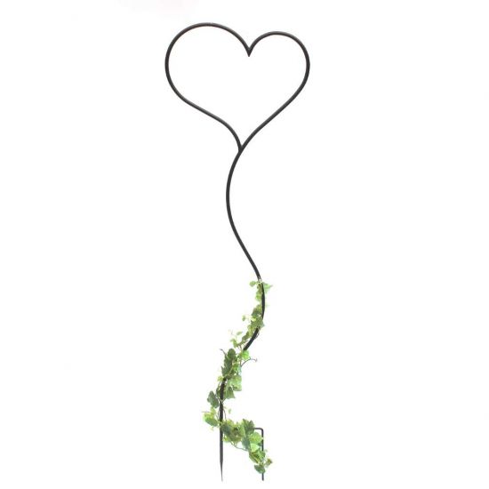 DanDiBo Plant Support Climbing Trellis Metal 150 cm Ground Spike Heart Garden Stake Trellis Climbing Plants Flower Holder Garden Heart Stake