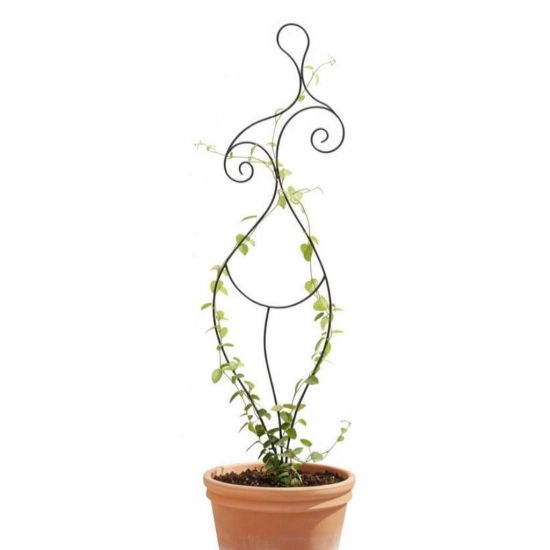 DanDiBo Plant Support Climbing Trellis Metal Black 140 cm Ground Spike Woman Lora Garden Stake Trellis Climbing Plants Flower Holder Garden Column Plants