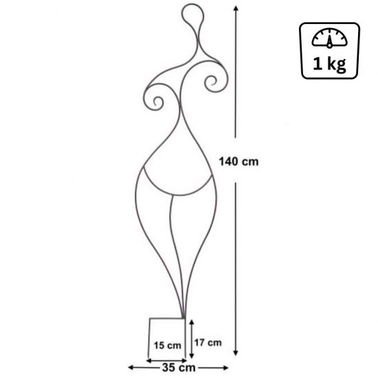 DanDiBo Plant Support Climbing Trellis Metal Black 140 cm Ground Spike Woman Lora Garden Stake Trellis Climbing Plants Flower Holder Garden Column Plants