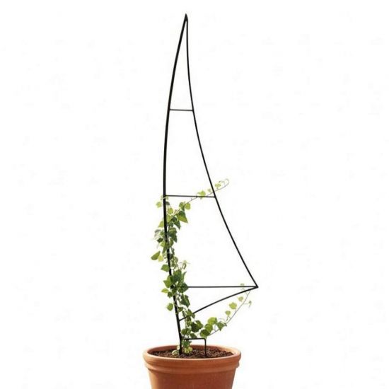 Plant Support Climbing Support Metal Black 150 cm Ground Spike Sail Garden Stake Trellis Climbing Plants Flower Holder Garden Flower Plants