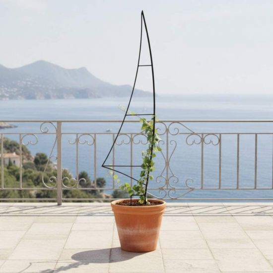 Plant Support Climbing Support Metal Black 150 cm Ground Spike Sail Garden Stake Trellis Climbing Plants Flower Holder Garden Flower Plants