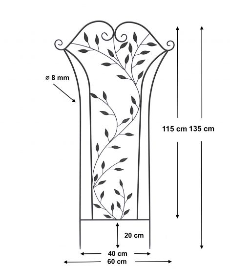 DanDiBo climbing aid metal trellis 135 cm brown climbing pole climbing aid ground plug 100974 flower holder climbing column