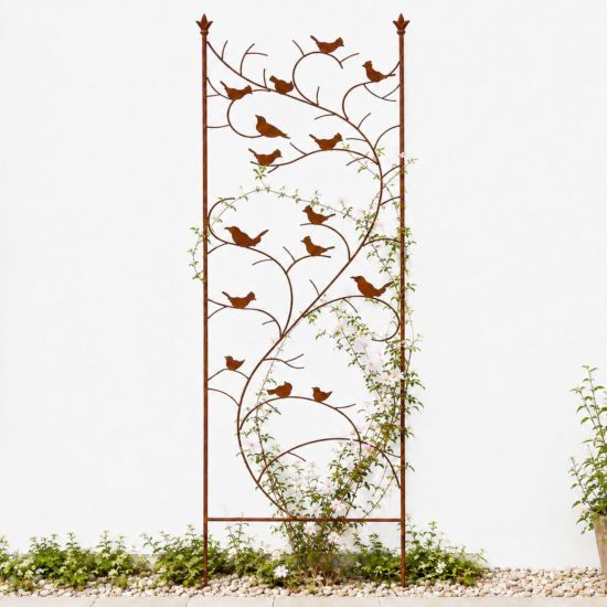 DanDiBo Metal Garden Trellis 150 cm Birds 120705 Climbing Plant Support Plant Trellis Ground Stake Flower Holder Climbing Column