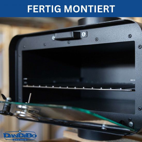 Babas Rauchrohr Backofen Kaminofen Backaufsatz Ofenrohr Backfach 150 mm Universal für Holzofen Kamin Integriertes Thermometer