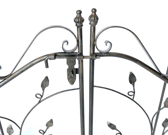 Rosenbogen mit Tür Metall 18604 Torbogen Gartentor Eisen Rankhilfe Rankgitter Rundbogen Tür