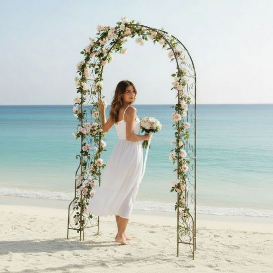 DanDiBo Metal Rose Arch, Stable, 160 cm Wide, Climbing Arch 96025, Garden Arch, Gateway Arch, Round Arch, Plant Arch, Solid, Weather-Resistant Garden Trellis