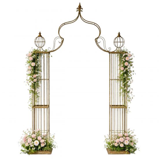 Metal Rose Arch Stable Garden Arch 275x170 cm 93969 Garden Archway Trellis Arch Round Arch Garden Climbing Support