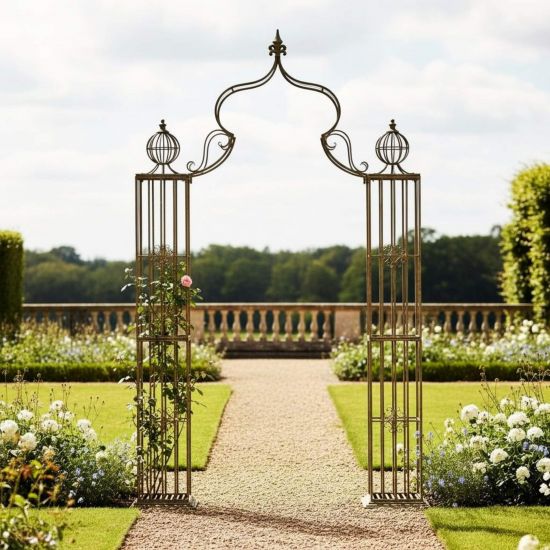 Rosenbogen aus Metall Stabil Rankbogen 275x170 cm 93969 Gartenbogen Torbogen Rundbogen Garten Rankhilfe Bogen