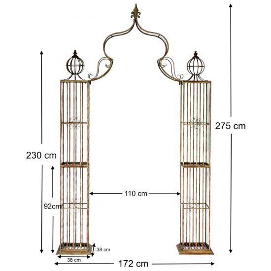 Preview: Metal Rose Arch Stable Garden Arch 275x170 cm 93969 Garden Archway Trellis Arch Round Arch Garden Climbing Support