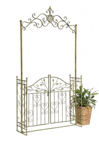 DanDiBo Rose arch with door Metal Width 130 cm Green 93997 Round arch Weatherproof Solid solid iron climbing support