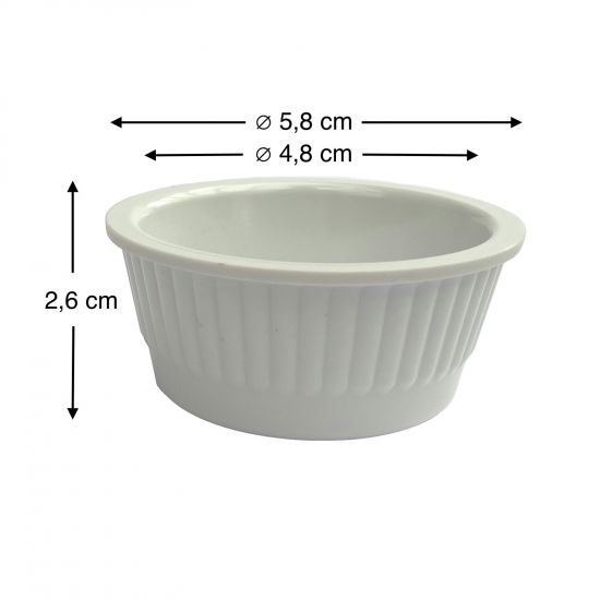 Preview: 4x Sauce Bowls Set Snack Bowls White Dip Bowl Round Melamine Bowls 750