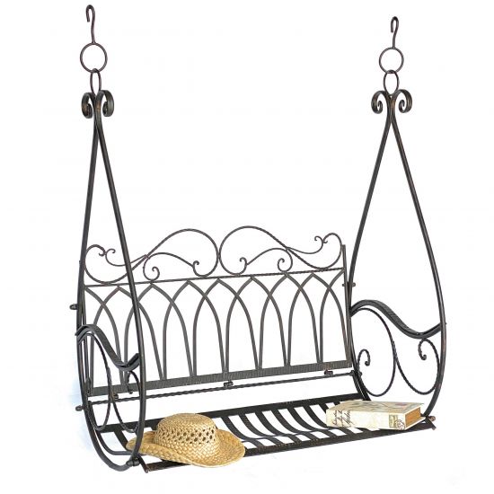 DanDiBo Outdoor Hanging Swing Bench for 2 People, Garden Swing without Frame, Model 1868, Metal Hanging Bench with Chain, Weather-Resistant