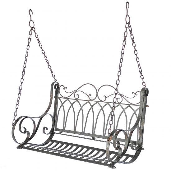 DanDiBo Schaukelbank Outdoor zum Hängen 2 Sitzer Hollywoodschaukel ohne Gestell 18688 Garden Swing Hängebank Metall mit Kette Gartenschaukel Wetterfest