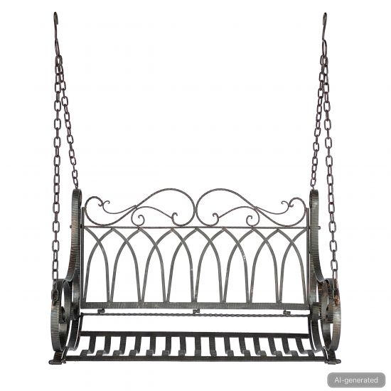 Preview: DanDiBo Schaukelbank Outdoor zum Hängen 2 Sitzer Hollywoodschaukel ohne Gestell 18688 Garden Swing Hängebank Metall mit Kette Gartenschaukel Wetterfest