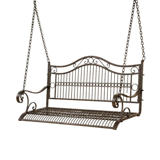 DanDiBo Outdoor Hanging Swing Bench 2-Seater Hollywood Swing without Frame 82505 Garden Swing Metal Hanging Bench with Chain Weatherproof