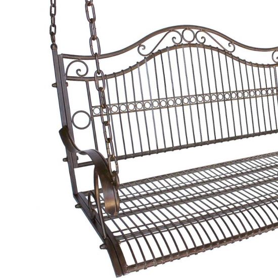 Preview: DanDiBo Outdoor Hanging Swing Bench 2-Seater Hollywood Swing without Frame 82505 Garden Swing Metal Hanging Bench with Chain Weatherproof