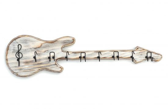 DanDiBo Schlüsselbrett Holz Handmade 96107 Gitarre Schlüsselboard Schlüsselhaken Schlüsselleiste Schlüsselkasten