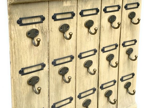DanDiBo Schlüsselbrett Holz Vintage Wand Hakenleiste mit 15 Haken Braun 96210 Schlüsselhalter Schlüsselleiste Schlüsselboard
