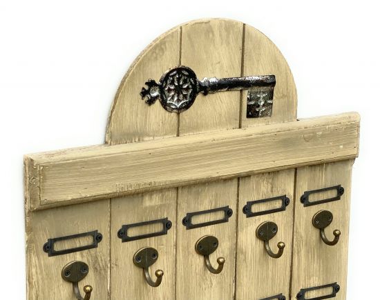 DanDiBo Schlüsselbrett Holz Vintage Wand Hakenleiste mit 15 Haken Braun 96210 Schlüsselhalter Schlüsselleiste Schlüsselboard