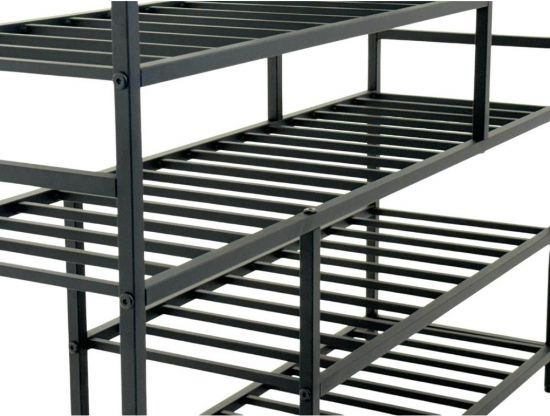 DanDiBo Schuhregal Platzsparend Metall Schwarz Modern 6 Etagen 100 cm mit Ablage 96701 Schuhständer mit Stauraum Schuhablage Schuhaufbewahrung Regal Shoe Rack