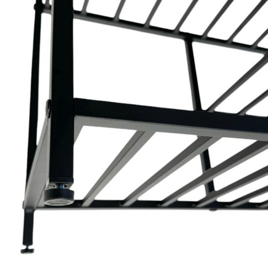 DanDiBo Schuhregal Platzsparend Metall Schwarz Modern 6 Etagen 100 cm mit Ablage 96701 Schuhständer mit Stauraum Schuhablage Schuhaufbewahrung Regal Shoe Rack