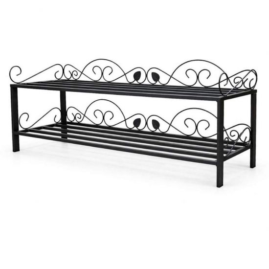 DanDiBo Schuhregal Schmal Platzsparend Schuhschrank 92cm 21236 Mi-2 Metall Schwarz Klein Shoe Rack Schuh Regal Schuhorganizer