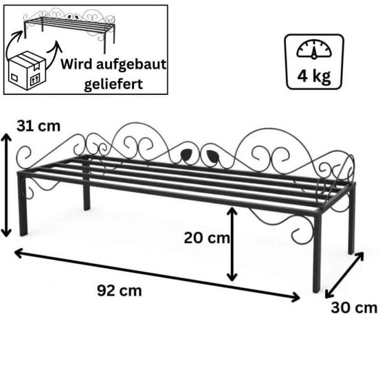 Preview: DanDiBo Schuhregal Schmal Platzsparend Schuhschrank 92cm 21237 Mi-1 Metall Schwarz Klein Shoe Rack Schuh Regal Schuhorganizer