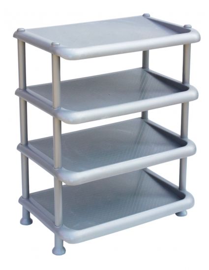 DanDiBo shoe rack plastic 93873 Stackable shoe rack Open shoe rack with 4 levels Grey shoe cabinet