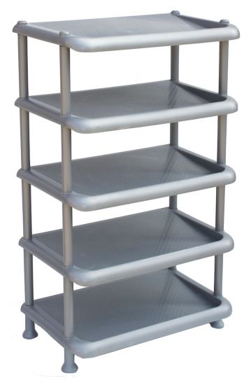 DanDiBo shoe rack plastic 93901 Stackable shoe rack Open shoe rack with 5 levels Grey shoe cabinet