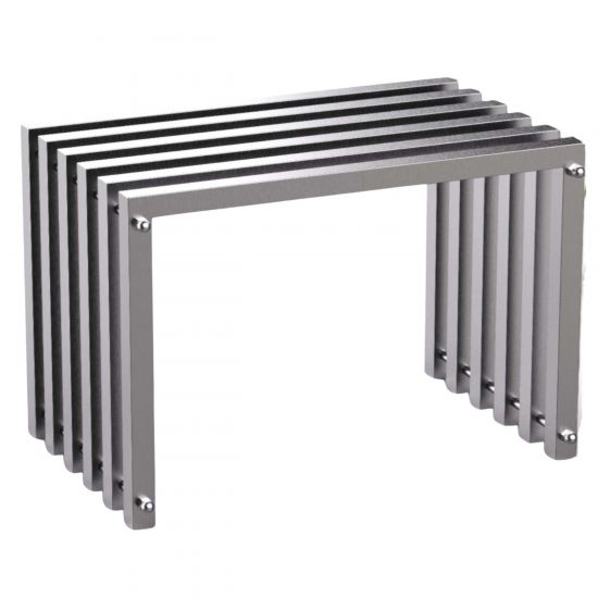 DanDiBo Sitzhocker Edelstahl Modern Wetterfest Metall Massiv 96643 Sitzbank 60 cm Outdoor Garten Hocker Lamellenbank Lamellenhocker