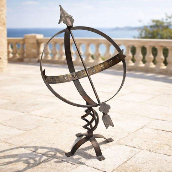 DanDiBo Sonnenuhr Garten Groß Gartenuhr Wetterfest Patina Outdoor Metall Schmiedeeisen Deko Wetterfest 70 cm Uhr Deko