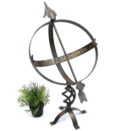 DanDiBo Sonnenuhr Garten Groß Gartenuhr Wetterfest Patina Outdoor Metall Schmiedeeisen Deko Wetterfest 70 cm Uhr Deko