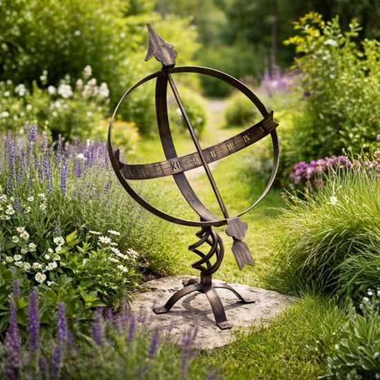 DanDiBo Sonnenuhr Garten Groß Gartenuhr Wetterfest Patina Outdoor Metall Schmiedeeisen Deko Wetterfest 70 cm Uhr Deko