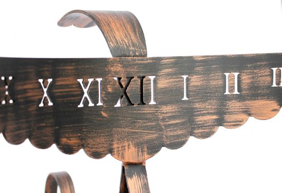 Wrought iron sundial Phoenix Weatherproof 65 cm garden clock metal Phoenix clock
