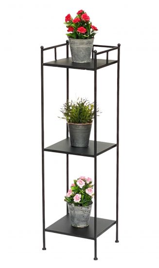 DanDiBo Standregal Schwarz Metall mit 3 Ebenen 100 cm Küche Regal Stehend Küchenregal Schmal 96123 Metallregal Regal Eisen