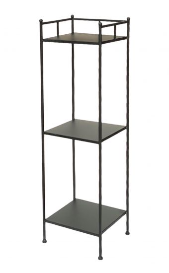 DanDiBo Standregal Schwarz Metall mit 3 Ebenen 100 cm Küche Regal Stehend Küchenregal Schmal 96123 Metallregal Regal Eisen