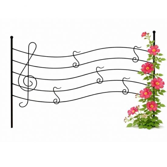 DanDiBo Garden Fence 50 cm Height 80 cm Width Metal Pond Fence Fence Panels Mobile Fence Melody Black Trellis Plant Support