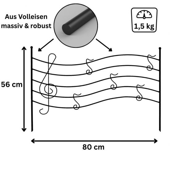 Preview: DanDiBo Garden Fence 50 cm Height 80 cm Width Metal Pond Fence Fence Panels Mobile Fence Melody Black Trellis Plant Support