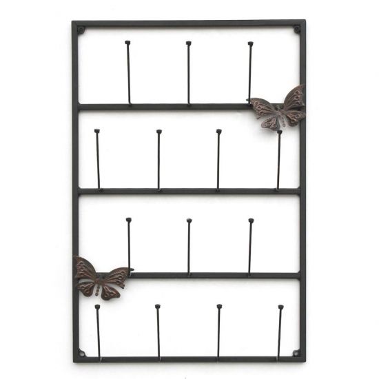 DanDiBo Wall Mug Holder Mug Rack Cup Stand 14 Hooks Black Metal 93850 Mug Shelf Organizer Storage Coffee Cup Rack