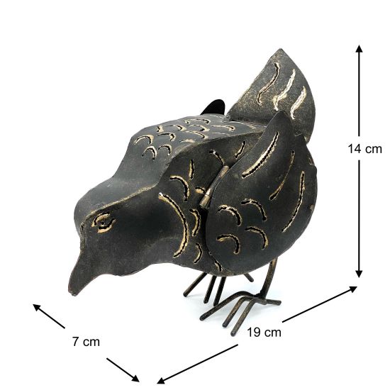 DanDiBo tea light holder metal figure small lantern chicken for 1 tea light bird 19 cm candle holder 93403 vintage funny