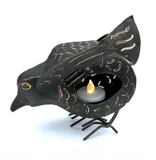 DanDiBo tea light holder metal figure small lantern chicken for 1 tea light bird 19 cm candle holder 93403 vintage funny