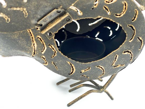 DanDiBo tea light holder metal figure small lantern chicken for 1 tea light bird 19 cm candle holder 93403 vintage funny