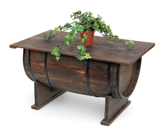 DanDiBo coffee table living room vintage halved wine barrel 5084-H 80 cm wooden side table wine rack barrel bar