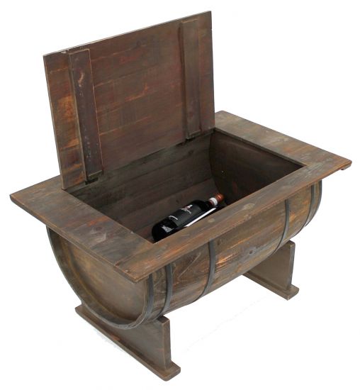 DanDiBo coffee table living room vintage halved wine barrel 5084-H 80 cm wooden side table wine rack barrel bar