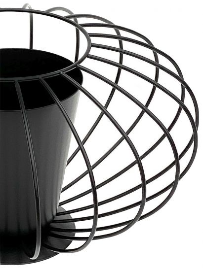 DanDiBo Tischdeko Wohnzimmer Pflanzgefäß Metall Schwarz Matt Rund Ø 36 cm Blumenständer KW442 Blumenschale Modern Pflanzenständer Pflanzenvase Vintage