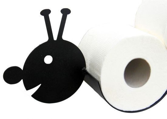 DanDiBo Toilettenpapierhalter Raupe WC Ersatzrollenhalter Wandmontage Schwarz Metall Papierhalter Rollenhalter