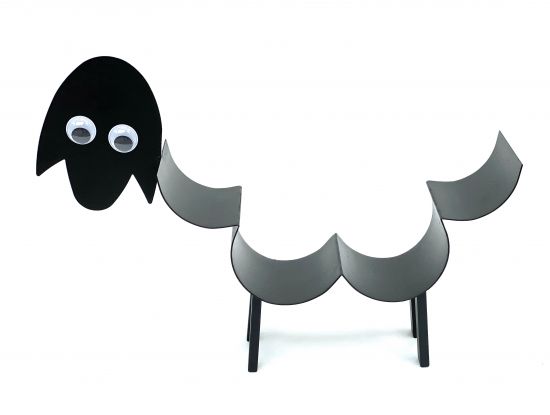 DanDiBo Toilettenpapierhalter Schwarz Metall Schaf mit Wackelaugen WC Rollenhalter Freistehend WC Papierhalter Toilettenrollenhalter